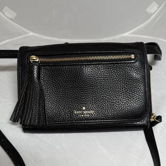 Kate Spade New York Chester Street Avie Black Leather Crossbody - Picture 1 of 13